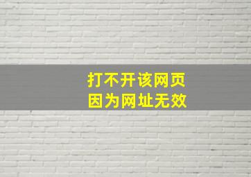 打不开该网页 因为网址无效